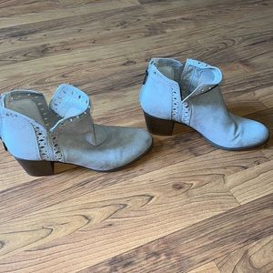 taupe suede booties